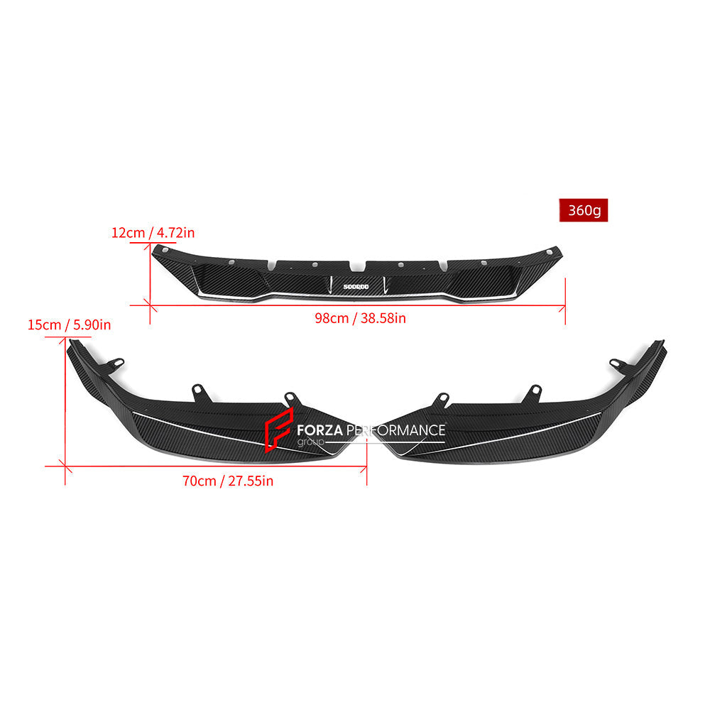 AUTHENTIC SOOQOO DRY CARBON FRONT LIP for BMW M2 G87 2023+

Set includes:

Front Lip

Material: Prepreg Carbon

Note: Professional installation is required