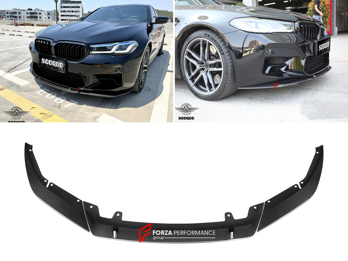 AUTHENTIC SOOQOO DRY CARBON FRONT LIP for BMW M5 F90 LCI 2021 - 2023 Forza Performance custom fit buy ST Style