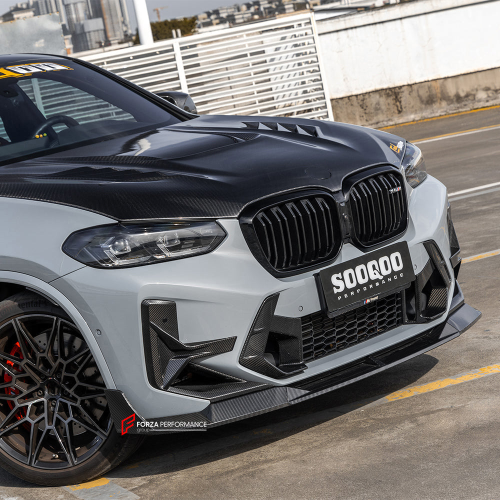 AUTHENTIC SOOQOO DRY CARBON FRONT LIP for BMW X3M F97 LCI X4M F98 LCI 2022+

Set includes:

Front Lip

Material: Prepreg Carbon

Note: Professional installation is required