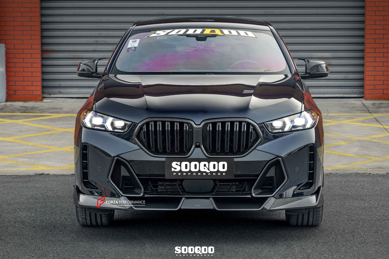 AUTHENTIC SOOQOO DRY CARBON FRONT LIP for BMW X6 G06 2020+

Set includes:

Front Lip

Material: Prepreg Carbon

Note: Professional installation is required

