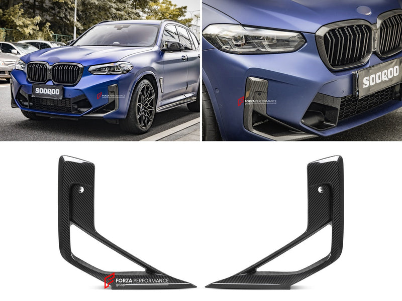 AUTHENTIC SOOQOO DRY CARBON FRONT SIDE VENTS for BMW X3M F97 X4M F98 2019+