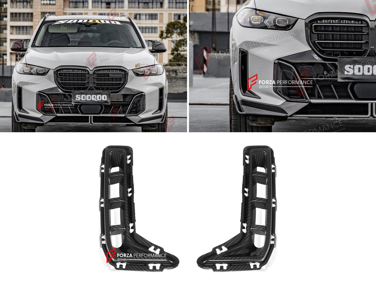 AUTHENTIC SOOQOO DRY CARBON FRONT SIDE VENTS for BMW X5 G05 LCI 2023+ Forza Performance custom fit buy MP Style
