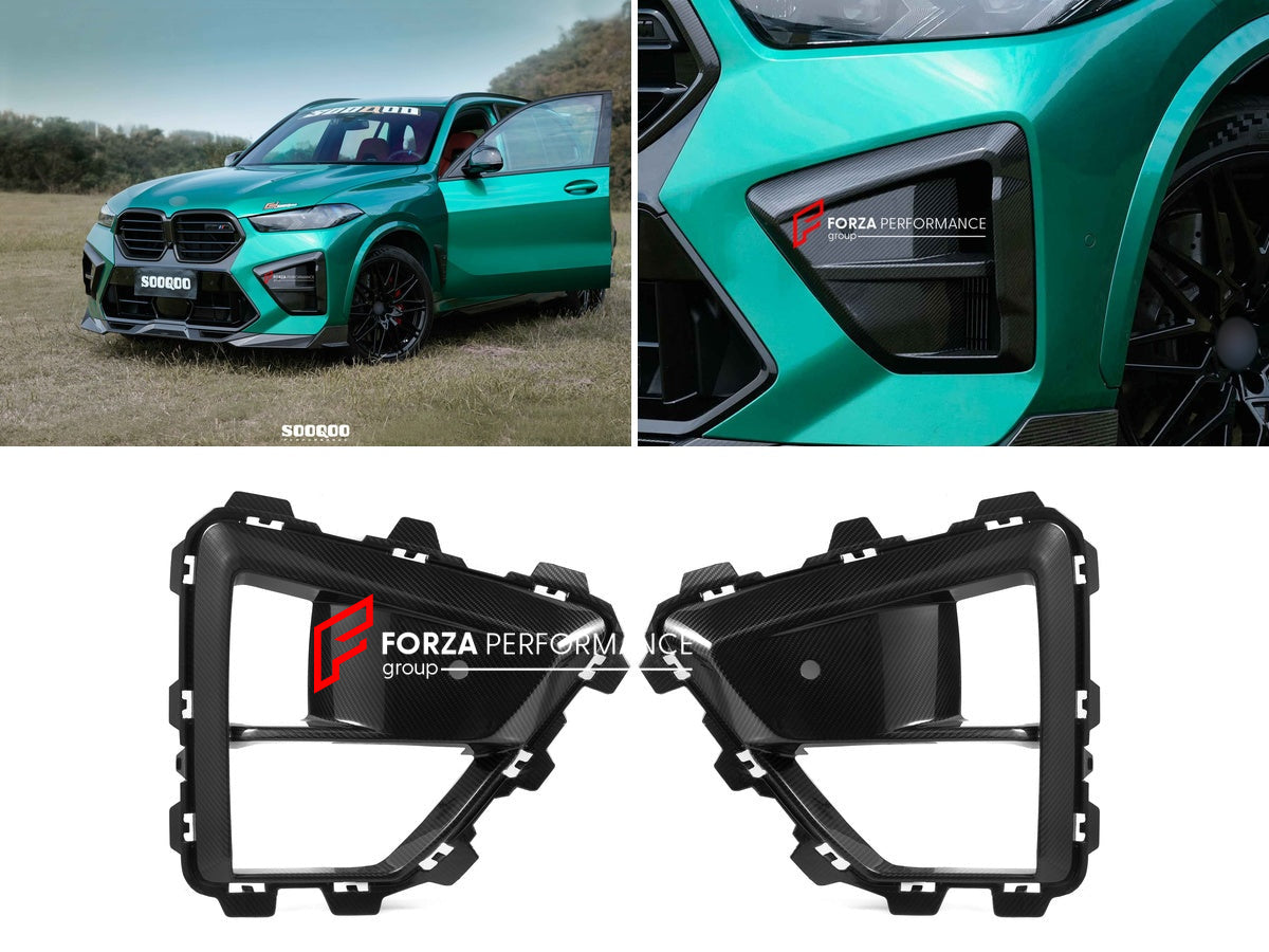 AUTHENTIC SOOQOO DRY CARBON FRONT SIDE VENTS for BMW X5M F95 LCI 2023+ Forza Performance custom fit buy OEM Style