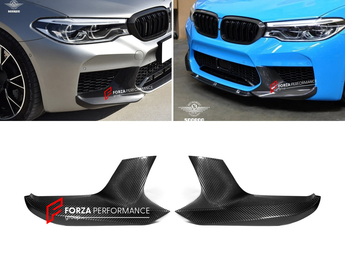AUTHENTIC SOOQOO DRY CARBON FRONT SPLITTERS for BMW M5 F90 PRE-LCI 2017 - 2020 Forza Performance custom fit buy MP Style