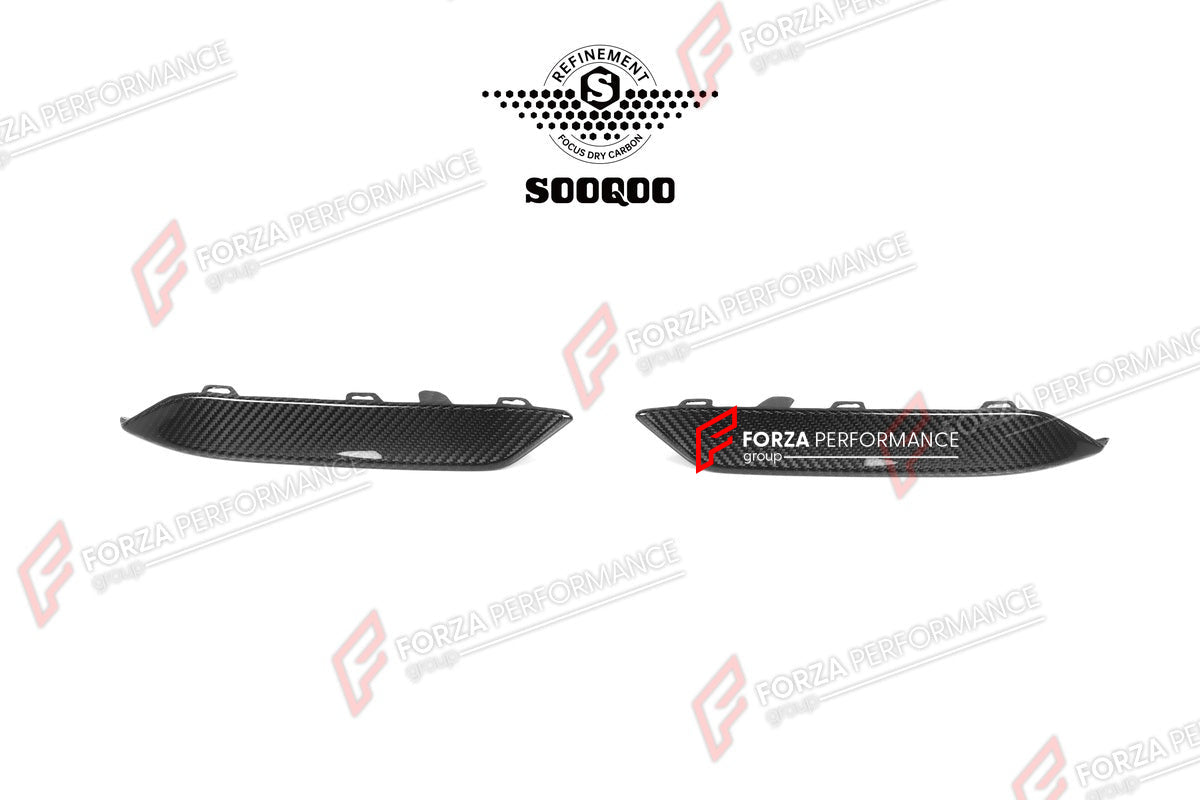 AUTHENTIC SOOQOO DRY CARBON FRONT SPLITTERS for BMW M8 F91 F92 F93 2021+ Forza Performance custom fit buy OEM Style