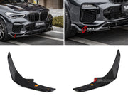 AUTHENTIC SOOQOO DRY CARBON FRONT SPLITTERS for BMW X5 G05 PRE-LCI 2019 - 2023 Forza Performance custom fit buy MP Style