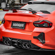 AUTHENTIC SOOQOO DRY CARBON REAR BUMPER TRIMS for BMW M2 G87 2023+

Set includes:

Rear Bumper Trims

Material: Prepreg Carbon

Note: Professional installation is required