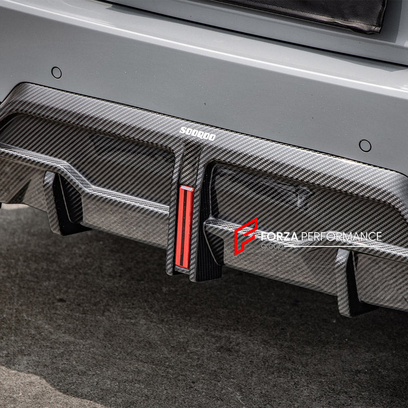 AUTHENTIC SOOQOO DRY CARBON REAR DIFFUSER with BRAKE LIGHT for BMW 2 SERIES G42 2021 - 2024