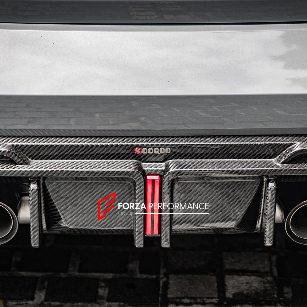 AUTHENTIC SOOQOO DRY CARBON REAR DIFFUSER for BMW M3 G80 G81 2020+ M4 G82 G83 G8X 2021+

Set includes:

Rear Diffuser

Material: Prepreg Carbon

Note: Professional installation is required.
