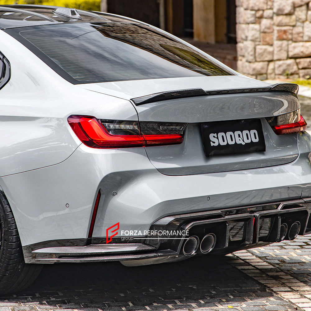 AUTHENTIC SOOQOO DRY CARBON REAR DIFFUSER for BMW M3 G80 G81 2020+ M4 G82 G83 G8X 2021+

Set includes:

Rear Diffuser

Material: Prepreg Carbon

Note: Professional installation is required.

