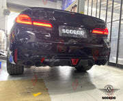 AUTHENTIC SOOQOO DRY CARBON REAR DIFFUSER WITH BRAKE LIGHT for BMW M5 F90 LCI 2021 - 2023 Forza Performance custom fit buy CS Style