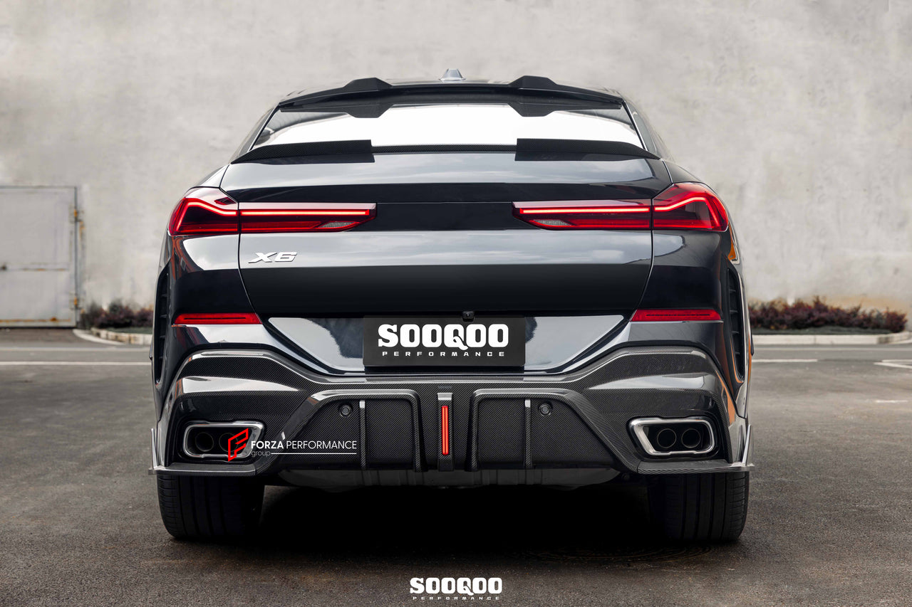 AUTHENTIC SOOQOO DRY CARBON REAR DIFFUSER with BRAKE LIGHTS for BMW X6 G06 2020+

Set includes:

Rear Diffuser

Material: Prepreg Carbon

Note: Professional installation is required
