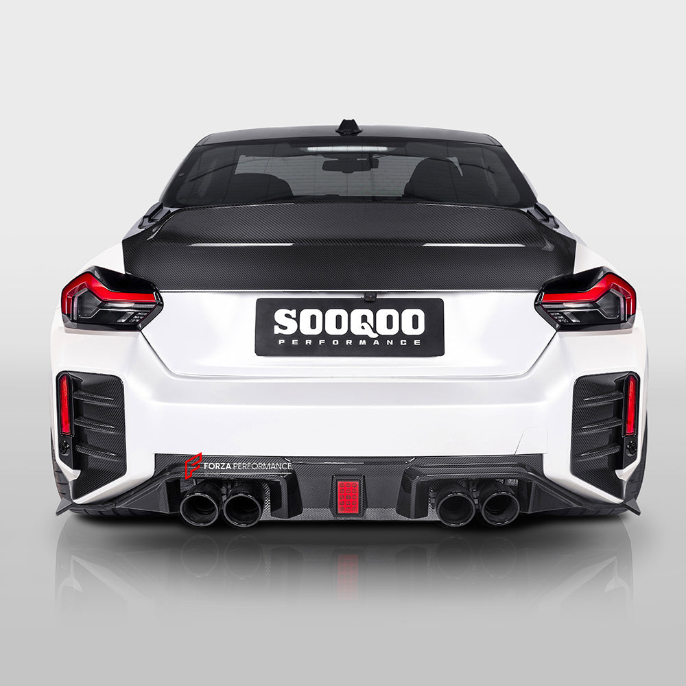 AUTHENTIC SOOQOO DRY CARBON REAR DIFFUSER with BREAK LIGHT for BMW M2 G87 2023+

Set includes:

Rear Diffuser

Material: Prepreg Carbon

Note: Professional installation is required