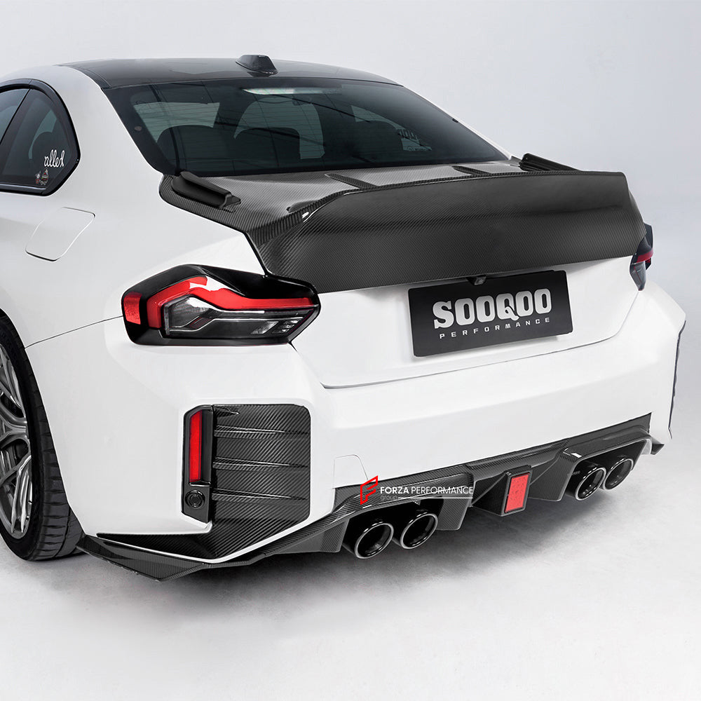 AUTHENTIC SOOQOO DRY CARBON REAR DIFFUSER with BREAK LIGHT for BMW M2 G87 2023+

Set includes:

Rear Diffuser

Material: Prepreg Carbon

Note: Professional installation is required