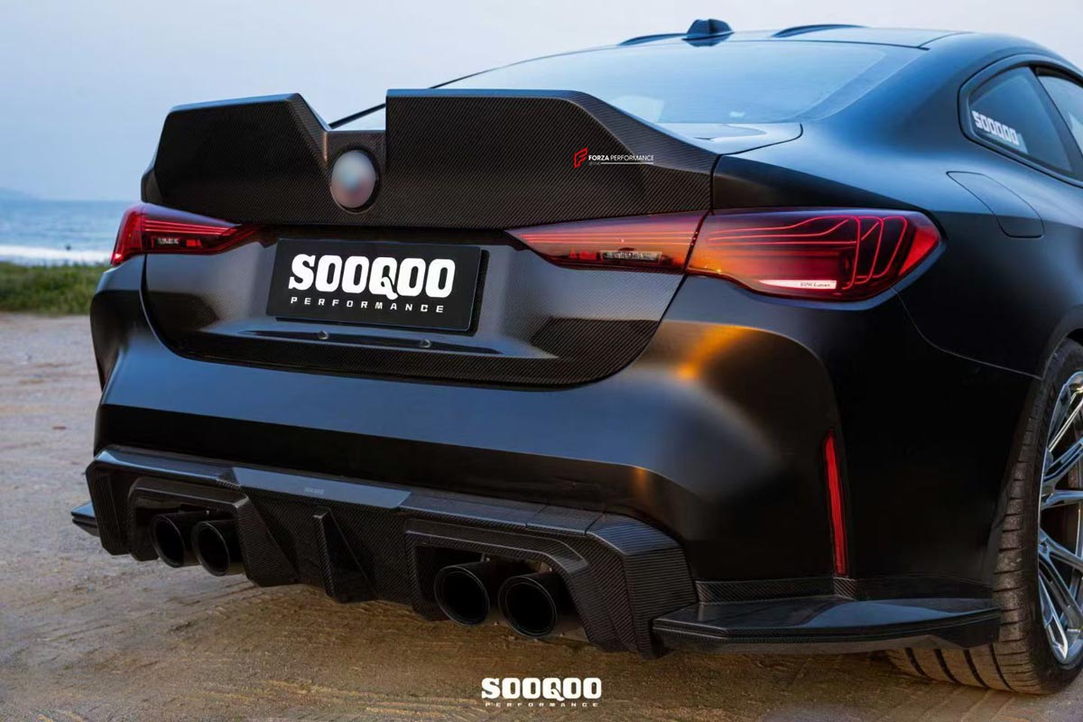 AUTHENTIC SOOQOO DRY CARBON TRUNK LID SPOILER for BMW 3 SERIES G20 G28 M3 G80 4 SERIES G22 M4 G82 2019+
Material: Dry Carbon

NOTE: Professional installation is required.