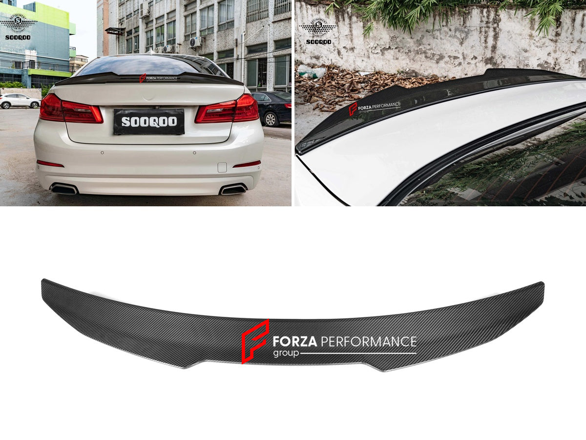 AUTHENTIC SOOQOO DRY CARBON REAR SPOILER for BMW M5 F90 2017 - 2023 Forza Performance custom fit buy PSM Style