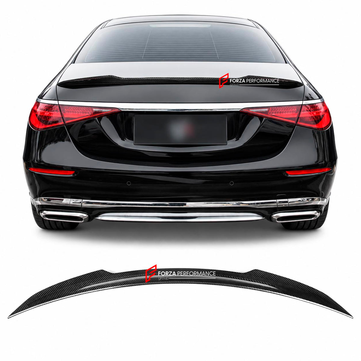 AUTHENTIC SOOQOO DRY CARBON REAR SPOILER for MERCEDES-BENZ S-CLASS W223 4 DOORS 2022+ Forza Performance custom fit buy OEM style design