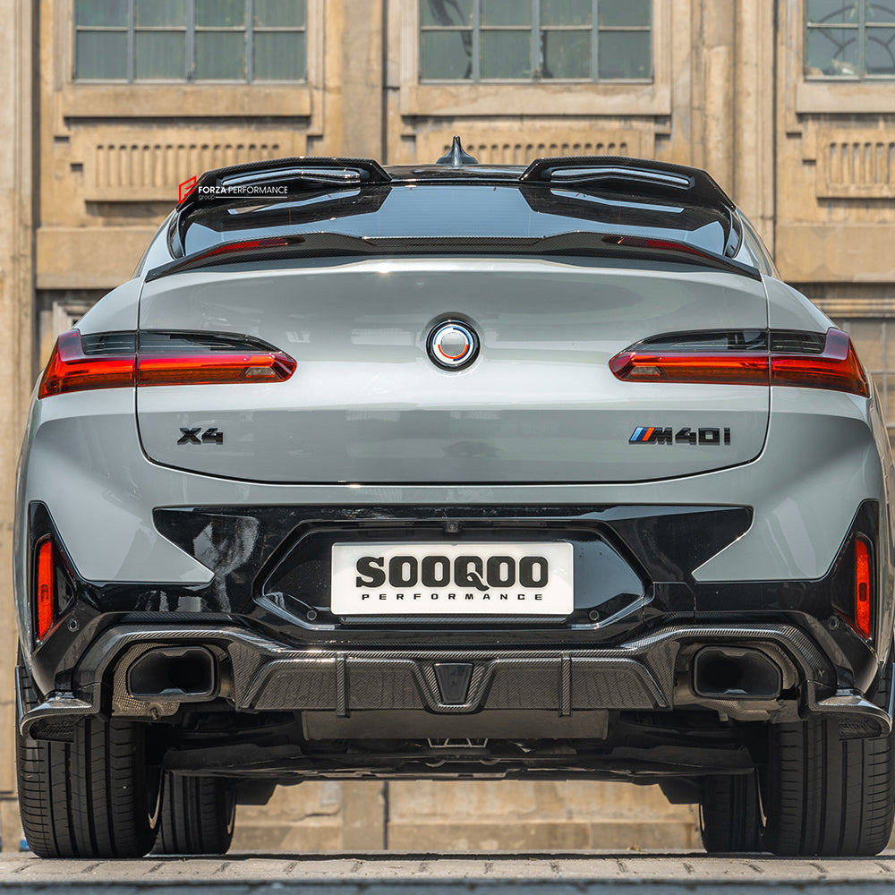 AUTHENTIC SOOQOO DRY CARBON ROOF SPOILER for BMW X4M F98 LCI 2022+

Set includes:

Rear Spoiler

Material: Prepreg Carbon

Note: Professional installation is required