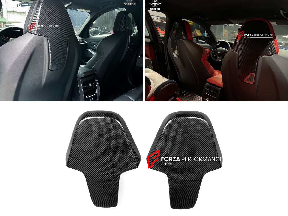 AUTHENTIC SOOQOO DRY CARBON SEAT BACKREST COVERS for BMW M8 F91 2021+ Forza Performance custom fit buy OEM Style