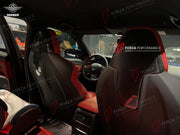 AUTHENTIC SOOQOO DRY CARBON SEAT BACKREST COVERS for BMW M8 F91 2021+ Forza Performance custom fit buy OEM Style
