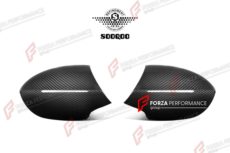 AUTHENTIC SOOQOO DRY CARBON SIDE MIRROR COVERS for BMW M3 E92 2006 - 2013