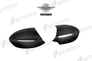 AUTHENTIC SOOQOO DRY CARBON SIDE MIRROR COVERS for BMW M3 E92 2006 - 2013 Forza Performance custom fit buy OEM Style