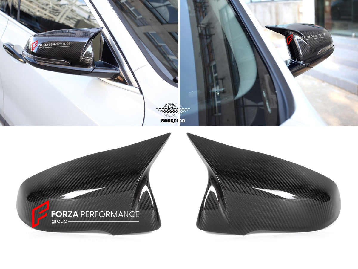 AUTHENTIC SOOQOO DRY CARBON SIDE MIRROR COVERS for BMW X1 F48 F49 2016 - 2019 Forza Performance custom fit buy M Style