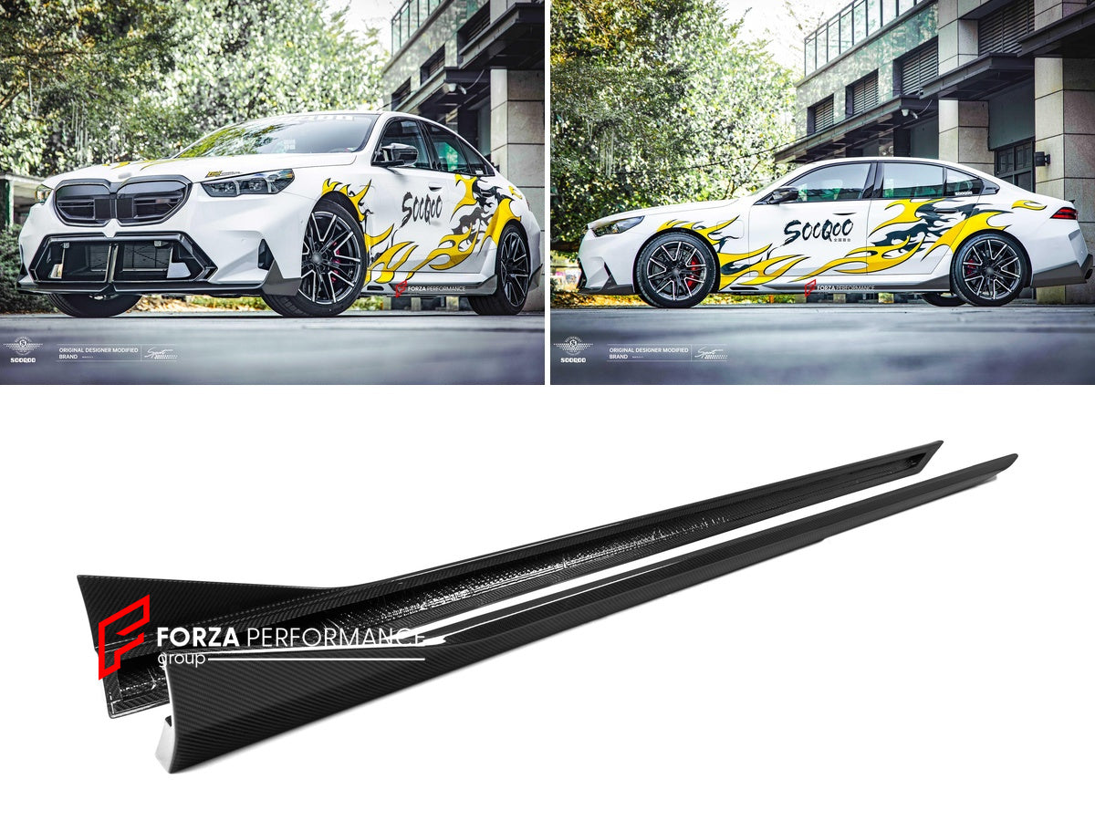 AUTHENTIC SOOQOO DRY CARBON SIDE SKIRTS for BMW M5 G90 G99 2025+ Forza Performance custom fit buy MP Style