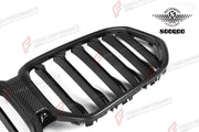 AUTHENTIC SOOQOO DRY CARBON SINGLE SLAT FRONT GRILLE for BMW X6M F96 PRE-LCI 2020 - 2023 Forza Performance custom fit buy OEM style design