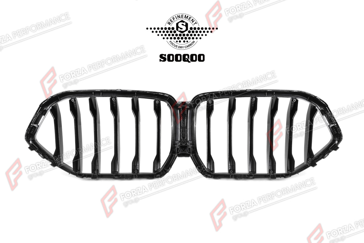 AUTHENTIC SOOQOO DRY CARBON SINGLE SLAT FRONT GRILLE for BMW X6M F96 PRE-LCI 2020 - 2023 Forza Performance custom fit buy OEM style design