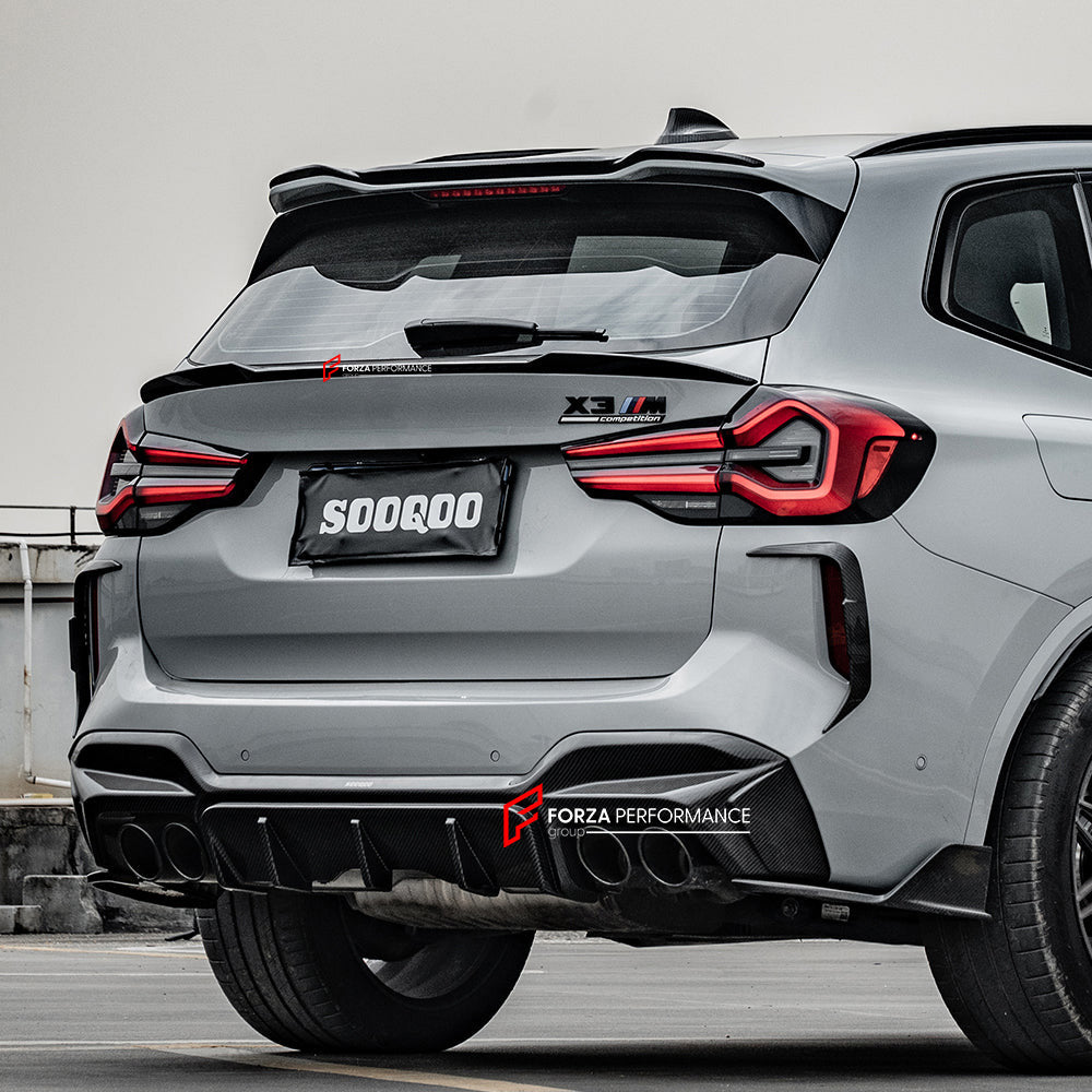 AUTHENTIC SOOQOO DRY REAR ROOF SPOILER for BMW X3M F97 LCI 2022+

Set includes:

Rear Spoiler

Material: Dry Carbon

Note: Professional installation is required