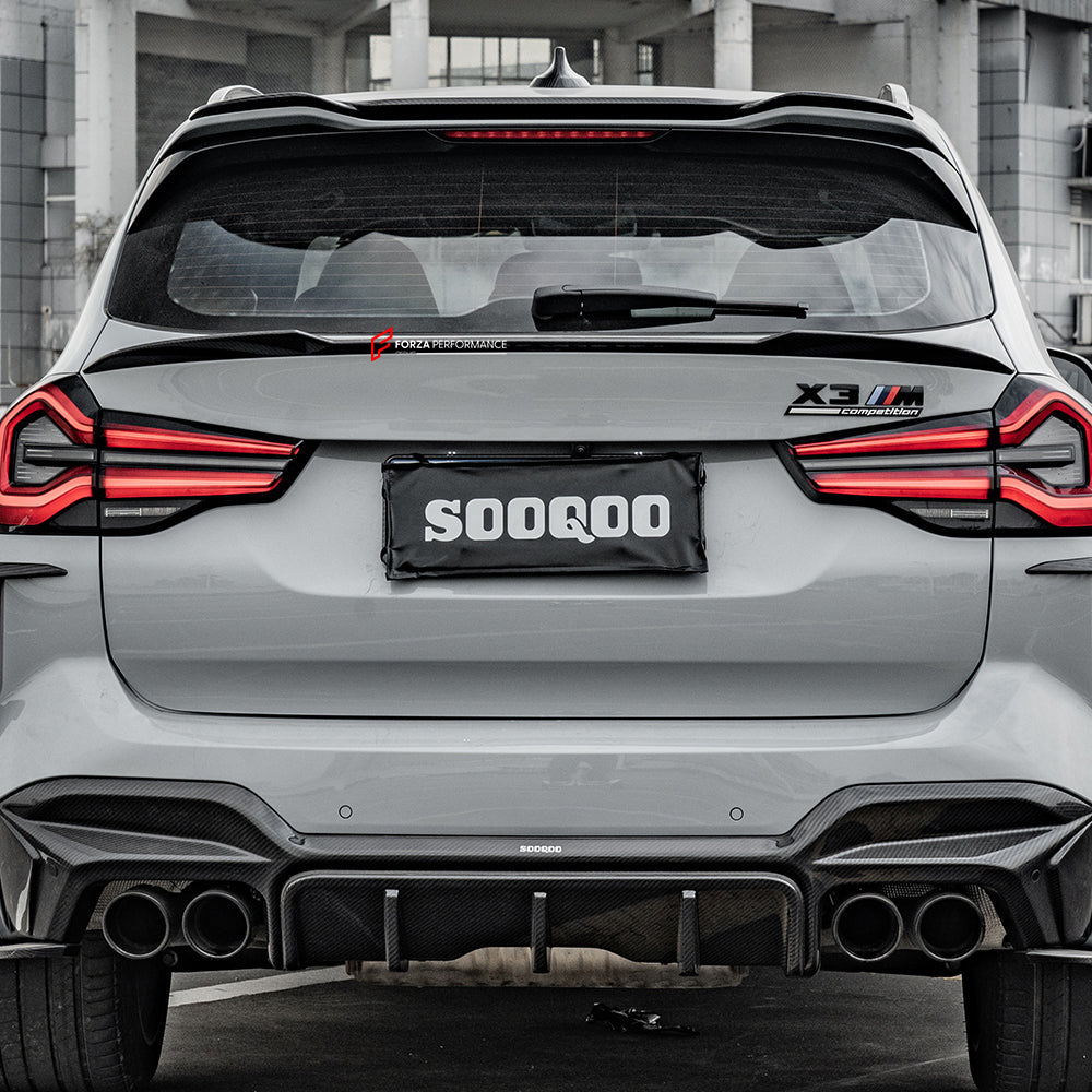 AUTHENTIC SOOQOO DRY REAR ROOF SPOILER for BMW X3M F97 LCI 2022+

Set includes:

Rear Spoiler

Material: Dry Carbon

Note: Professional installation is required