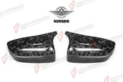 AUTHENTIC SOOQOO FORGED CARBON SIDE MIRROR COVERS for BMW M5 F90 LHD 2017 - 2023 Forza Performance custom fit buy OEM Style