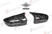 AUTHENTIC SOOQOO FORGED CARBON SIDE MIRROR COVERS for BMW M5 F90 LHD 2017 - 2023 Forza Performance custom fit buy OEM Style