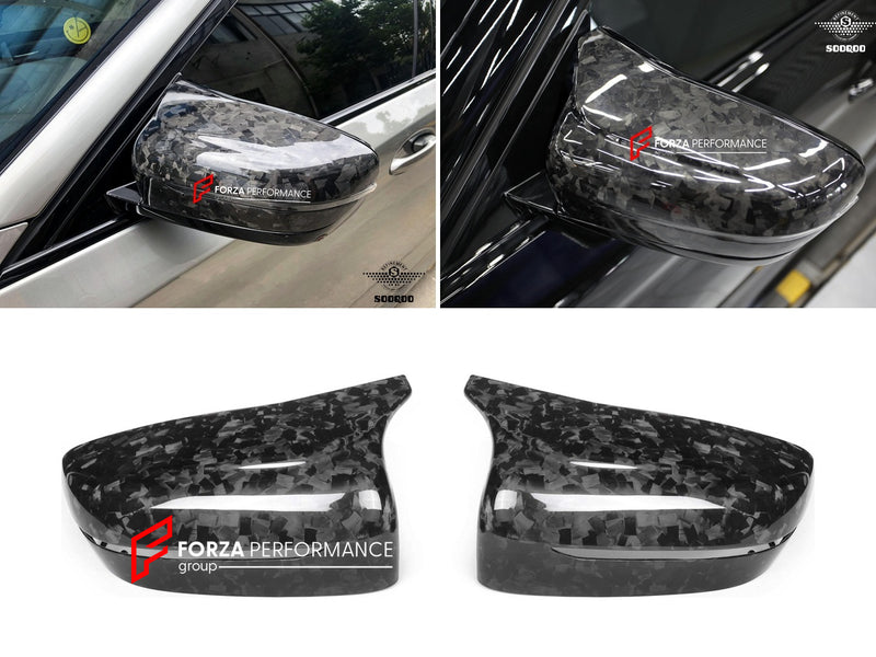 AUTHENTIC SOOQOO FORGED CARBON SIDE MIRROR COVERS for BMW M5 F90 LHD 2017 - 2023