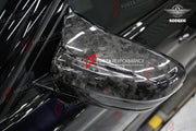 AUTHENTIC SOOQOO FORGED CARBON SIDE MIRROR COVERS for BMW M5 F90 LHD 2017 - 2023 Forza Performance custom fit buy OEM Style