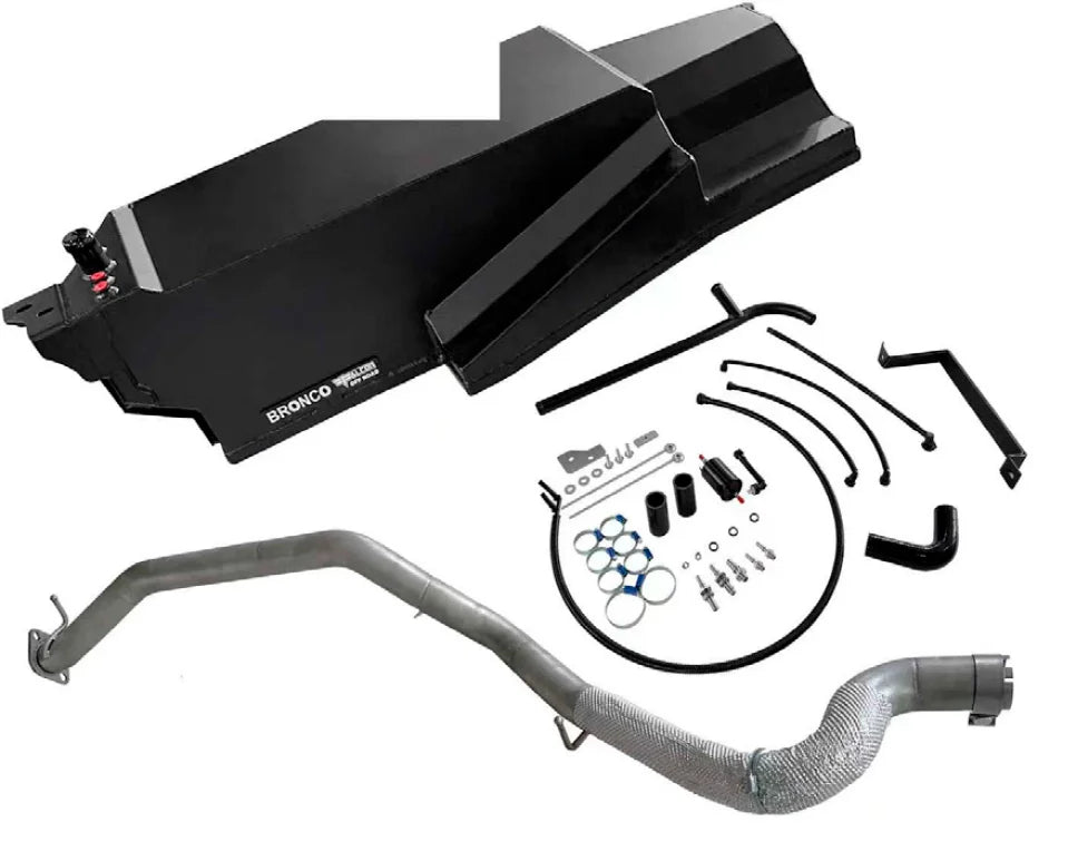 AUXILIARY FUEL GAS TANK for FORD BRONCO U725 2021+

Set includes:

Gas Fuel Tank
Fuel Pump
Installation Manual

Material: Steel

Tank Capacity: 65 litre (17.1 Gallon)

Note: Professional installation is required.