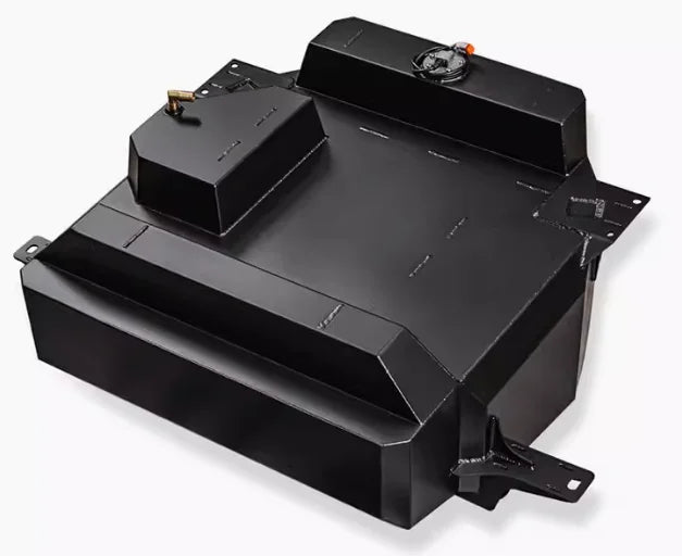 AUXILIARY FUEL GAS TANK for FORD F150 RAPTOR

Set includes:

Gas Fuel Tank
Fuel Pump
Installation Manual

Material: Steel

Tank Capacity: 155 litre (40.9 Gallon)

Note: Professional installation is required.