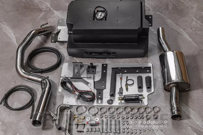AUXILIARY FUEL GAS TANK for JEEP WRANGLER JL 2018+

Set includes:

Gas Fuel Tank
Fuel Pump
Exhaust System
Installation Manual

Material: Steel

Tank Capacity: 80 litre (21.1 Gallon)