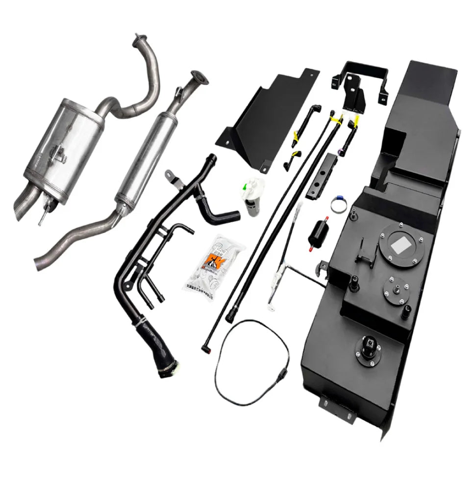 AUXILIARY FUEL GAS TANK for LEXUS GX550 2023+

Set includes:

Gas Fuel Tank
Fuel Pump
Installation Manual

Material: Steel

Tank Capacity: 60 litre (15.8 Gallon)

Note: Professional installation is required.