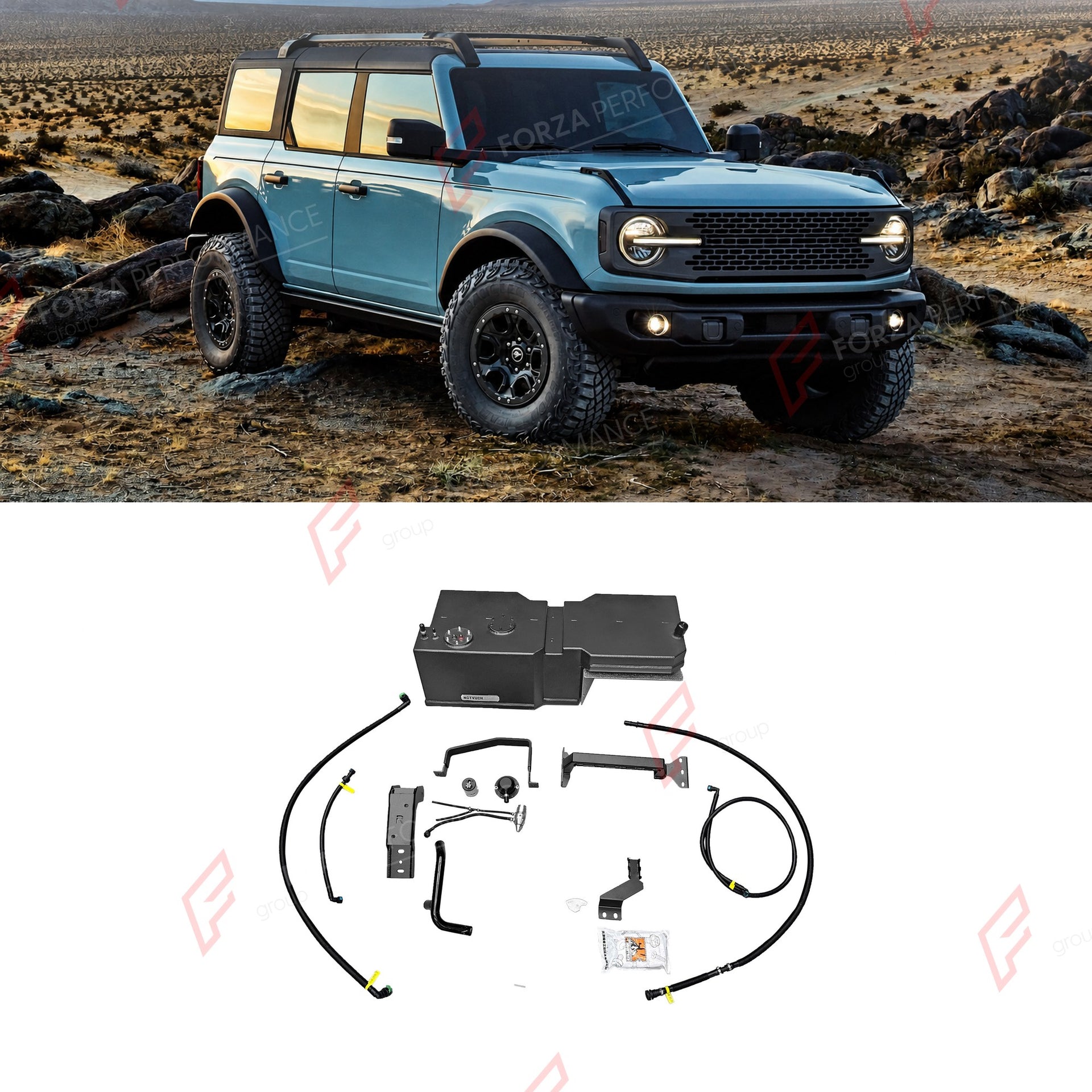 AUXILIARY LONG RANGE FUEL TANK SYSTEM 60L (EXTRA 16 GAL) EXTENDED RANGE for FORD BRONCO 2.7T GASOLINE (4-DOOR) 2021+