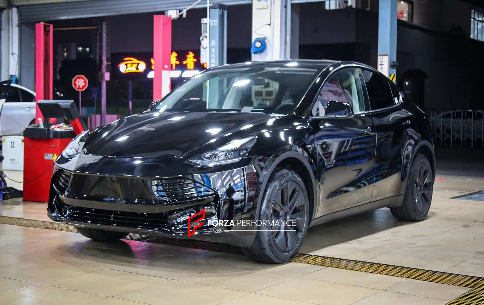 BODY KIT for TESLA MODEL Y 2020+  Set includes:  Front Bumper Front Bumper Canards Rear Diffuser Rear Spoiler
