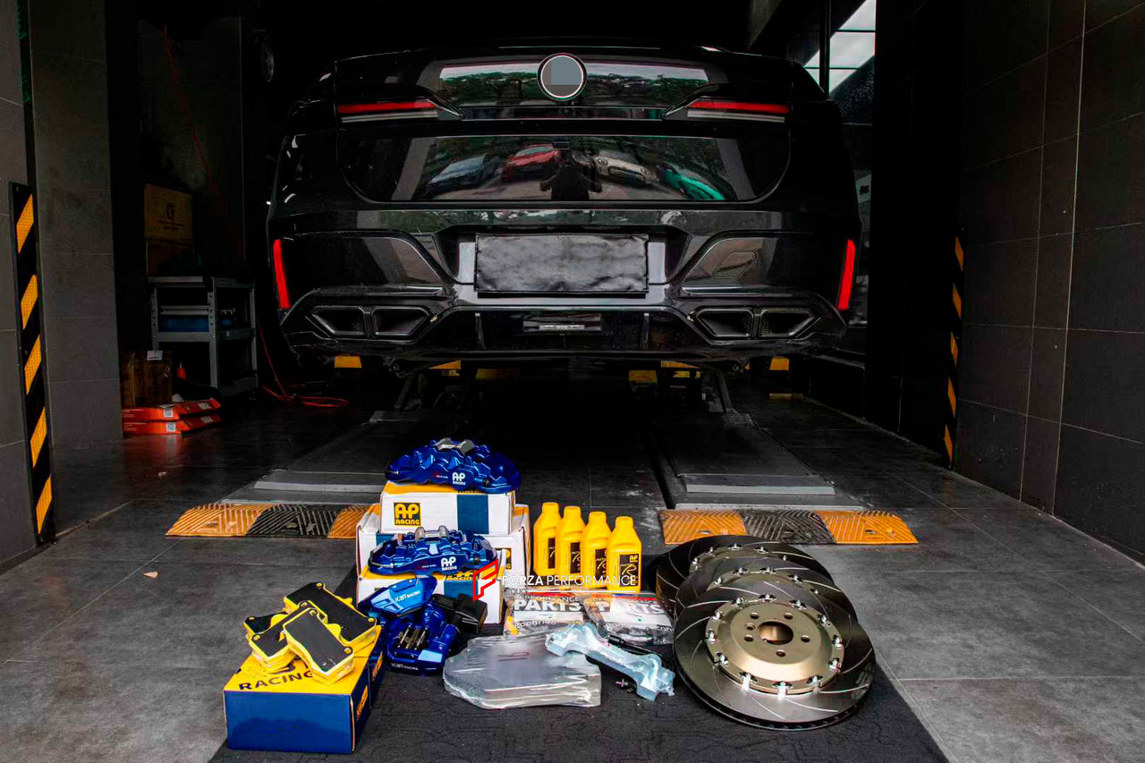 BIG BRAKE KIT BBK for BMW 7 SERIES 735Li G70 2022+

Forza Performance Group offers various types of big brake kits, all types of aftermarket brake calipers, as well as genuine original brands of all types, such as AP Racing, Brembo, Akebono, AMG, M Performance, Audi, Porsche, Lamborghini, Toyota TRD, etc.

Current set includes:

2x Authentic AP Racing CP8521 6 Pot Front Brake Calipers
2x Authentic AP Racing CP8560 4 pot Rear Brake Calipers

2x Electric Parking Brake
2x Front Brake Discs 410 mm

2x Rear Brak