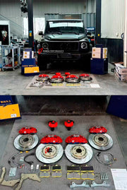 BIG BRAKE KIT BBK for MERCEDES-BENZ G-CLASS G550 G500 W465 2024+

Forza Performance Group offers various types of big brake kits, all types of aftermarket brake calipers, as well as genuine original brands of all types, such as AP Racing, Brembo, Akebono, AMG, M Performance, Audi, Porsche, Lamborghini, Toyota TRD, etc.

Current set includes:

2x&nbsp;Authentic AP Racing CP8520 6 Pot&nbsp;Front Brake Calipers
2x&nbsp;Authentic AP Racing CP8560 4 pot&nbsp;Rear Brake Calipers

2x Electric Parking Brake
2x Fron