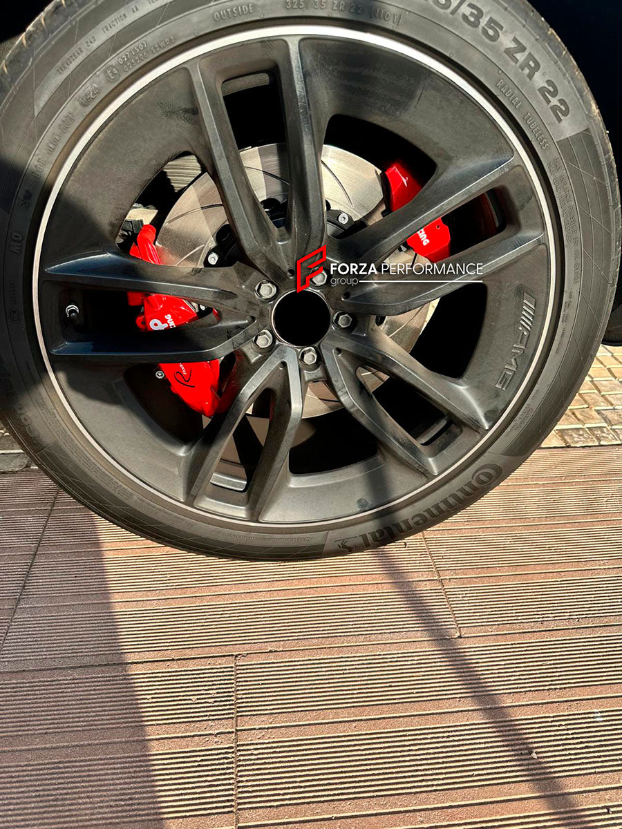 Forza Performance Group offers various types of big brake kits, all types of aftermarket brake calipers, as well as genuine original brands of all types, such as AP Racing, Brembo, Akebono, AMG, M Performance, Audi, Porsche, Lamborghini, Toyota TRD, etc.

In the photos above you can see an installed Forza Performance Group set of large front brakes for the MERCEDES-BENZ GLE 53 AMG X167 FACELIFT 2023 with 410 mm / 380 mm brake discs.

Current set includes:

2x Authentic AP Racing CP9571 6 Pot&nbsp;Front Brak