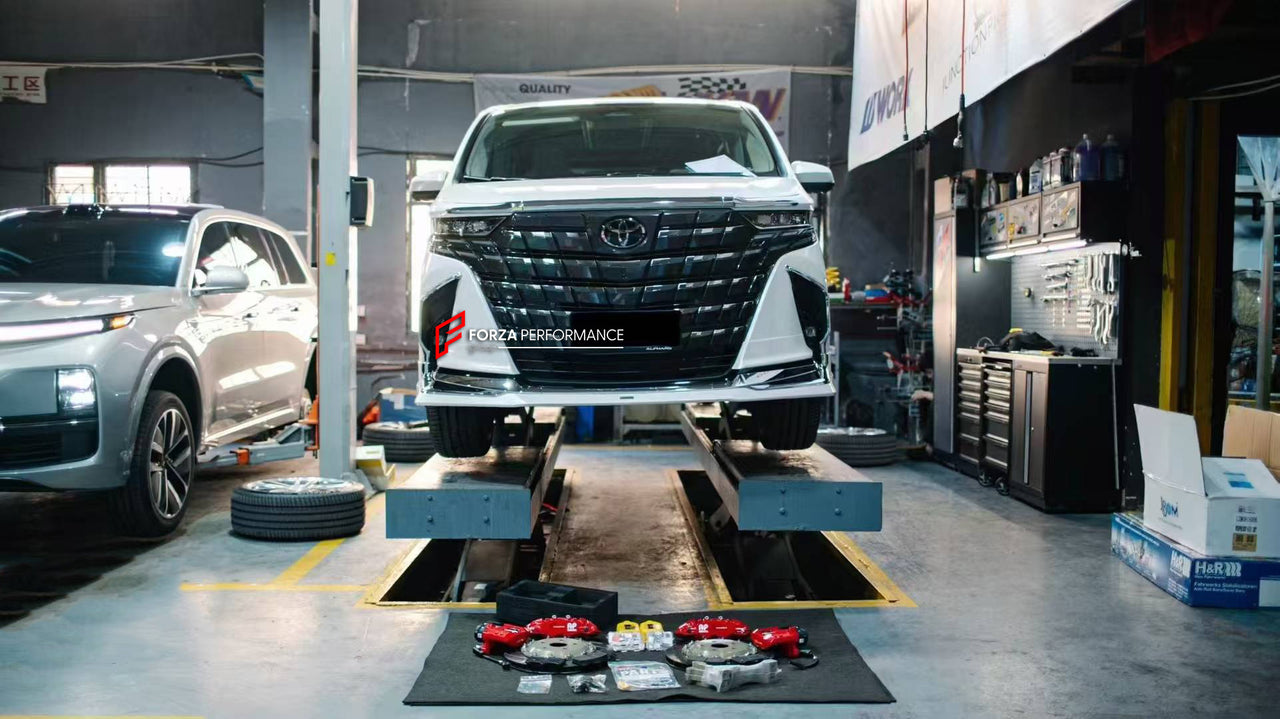 BIG BRAKE KIT BBK for TOYOTA ALPHARD AH40 2023+

Forza Performance Group offers various types of big brake kits, all types of aftermarket brake calipers, as well as genuine original brands of all types, such as AP Racing, Brembo, Akebono, AMG, M Performance, Audi, Porsche, Lamborghini, Toyota TRD, etc.

Current set includes:

2x Authentic AP Racing CP9561 6 Pot Front Brake Calipers
2x Authentic AP Racing CP9542 4 pot Rear Brake Calipers
2x Electric Parking Brake
2x Front Brake Discs 390 mm

2x Rear Brake Di