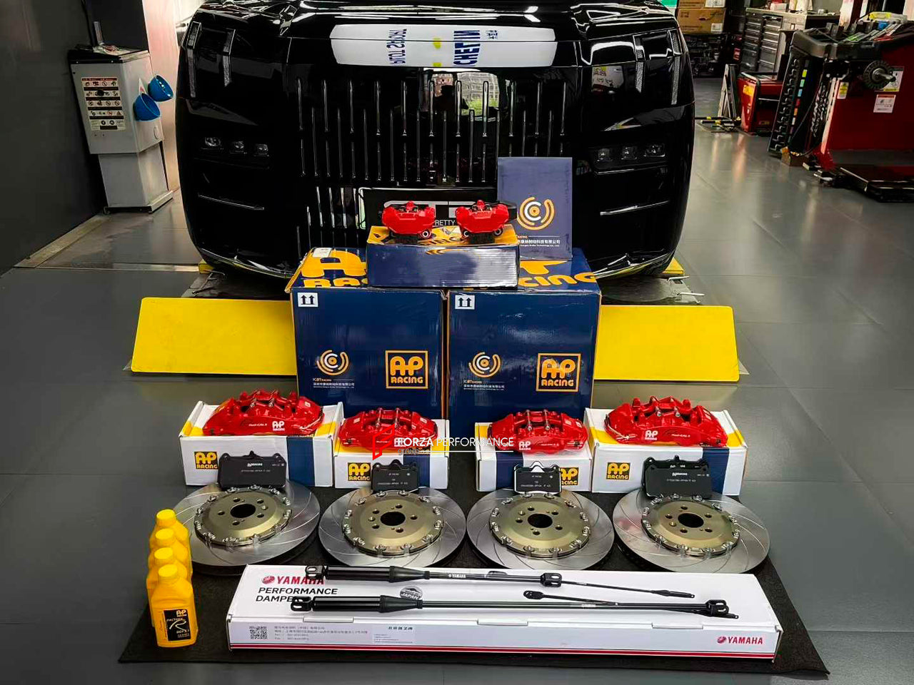 BIG BRAKE KIT BBK for ZEEKR 009 2022+

Forza Performance Group offers various types of big brake kits, all types of aftermarket brake calipers, as well as genuine original brands of all types, such as AP Racing, Brembo, Akebono, AMG, M Performance, Audi, Porsche, Lamborghini, Toyota TRD, etc.

Current set includes:

2x Authentic AP Racing CP9560 6 Pot Front Brake Calipers
2x Authentic AP Racing CP9542 4 pot Rear Brake Calipers

2x Electric Parking Brake
2x Front Brake Discs 390 mm

2x Rear Brake Discs 380 m