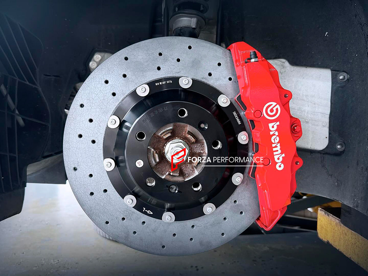 BIG BRAKE KIT for PORSCHE 911 992.1 2019 - 2025

Forza Performance Group offers various types of big brake kits, all types of aftermarket brake calipers, as well as genuine original brands of all types, such as AP Racing, Brembo, Akebono, AMG, M Performance, Audi, Porsche, Lamborghini, Toyota TRD, etc.

Material: Carbon Ceramic

Current set includes:

Authentic Brembo GT8 Front Brake Calipers
Authentic Brembo GT4 Rear Brake Calipers
2x Front Brake Discs 380 mm

2x Rear Brake Discs 380 mm
4x Brake Caliper Ad