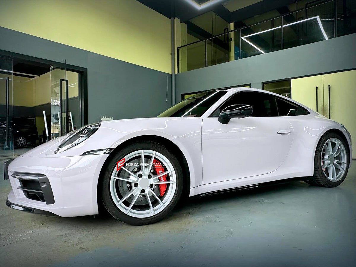 BIG BRAKE KIT for PORSCHE 911 992.1 2019 - 2025

Forza Performance Group offers various types of big brake kits, all types of aftermarket brake calipers, as well as genuine original brands of all types, such as AP Racing, Brembo, Akebono, AMG, M Performance, Audi, Porsche, Lamborghini, Toyota TRD, etc.

Material: Carbon Ceramic

Current set includes:

Authentic Brembo GT8 Front Brake Calipers
Authentic Brembo GT4 Rear Brake Calipers
2x Front Brake Discs 380 mm

2x Rear Brake Discs 380 mm
4x Brake Caliper Ad