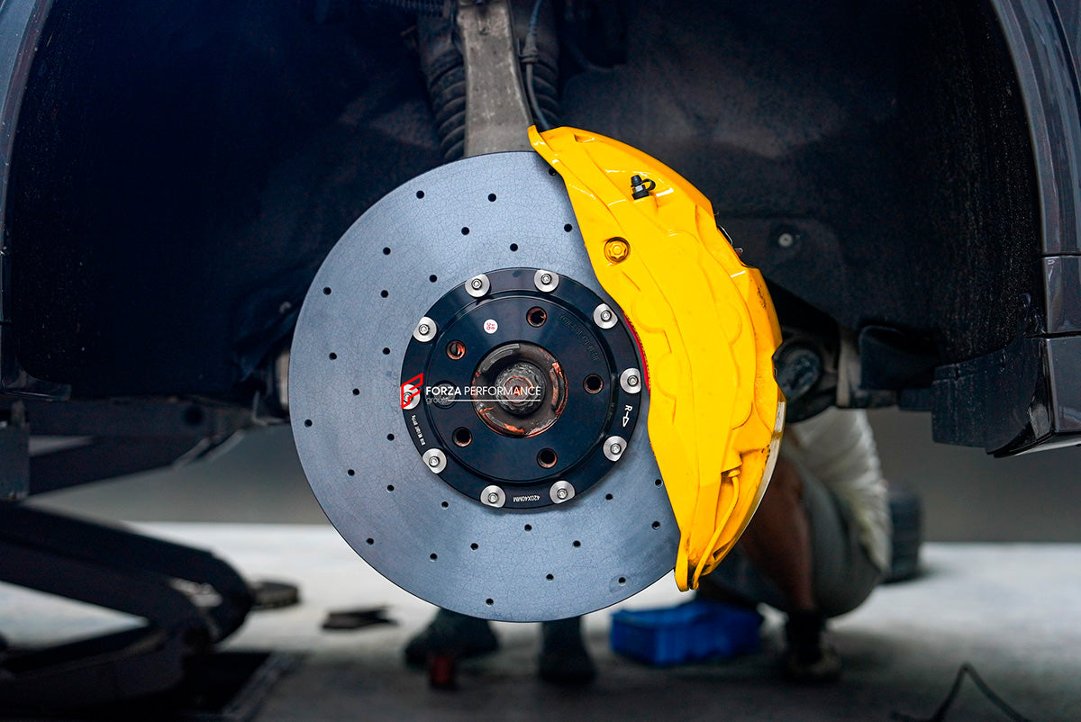 BIG BRAKE KIT for PORSCHE CAYENNE TURBO GT 9Y 2018+

Forza Performance Group offers various types of big brake kits, all types of aftermarket brake calipers, as well as genuine original brands of all types, such as AP Racing, Brembo, Akebono, AMG, M Performance, Audi, Porsche, Lamborghini, Toyota TRD, etc.

Material: Carbon Ceramic

Current set includes:

Authentic Akebono 10 Piston Front Brake Calipers
Authentic Akebono 4 Piston GT4 Rear Brake Calipers
2x Front Brake Discs 420 mm

2x Rear Brake Discs 380 m